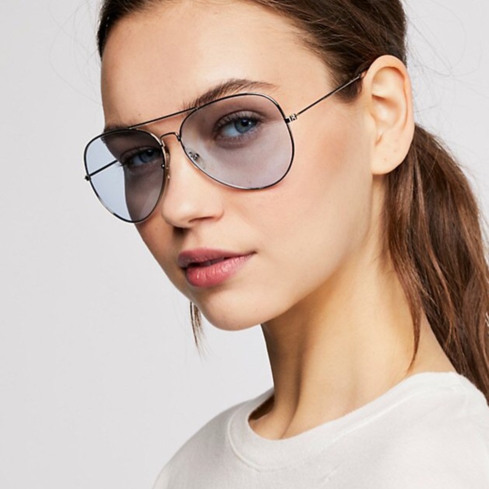 Austin Aviator SUNGLASSES Blue Sky Brow Bar NEW